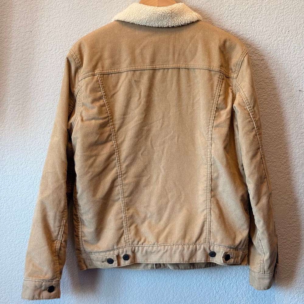 Levis Trucker Jacket Corduroy Sherpa Lined Mens Tan M Classic Outerwear - Picture 4 of 12
